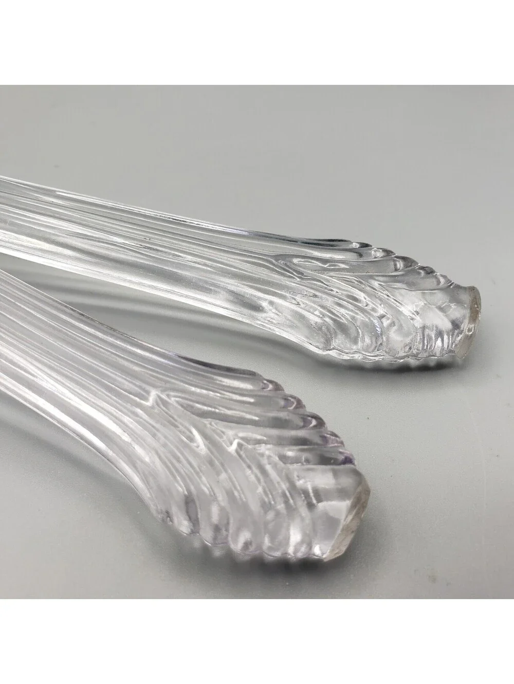 Vintage Imperial Glass Salad Server Set Fork Spoon Depression Era 9.75